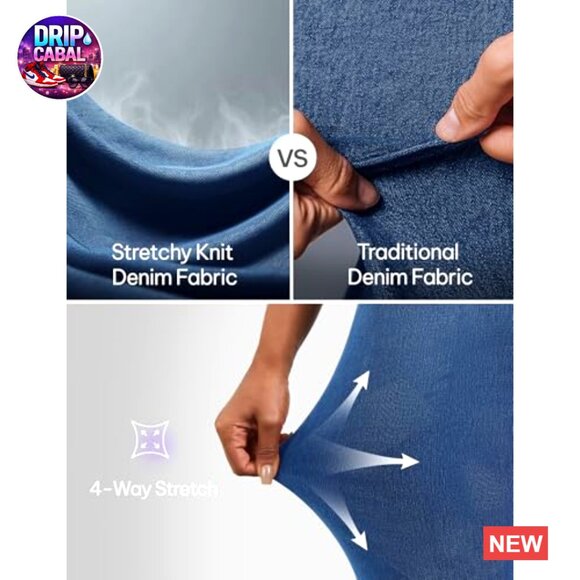 High Waisted Flare Jeans Stretchy Pull On Bell Bottom Denim Pants Trendy - Picture 4 of 7